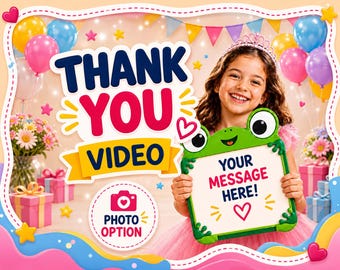 Toy Story Thank You Card Video, Custom Birthday Message, Digital Animated Keepsake Gift