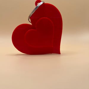 Personalized Red NFC Double Heart Keychain - Valentine's Day Gift - Music