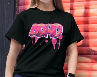 ADHD Graffiti T-Shirt: Street Style Cotton Tee