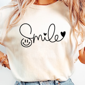 Smile svg|Happiness Svg|Positive Svg|Self Love Svg|Motivational Svg|Woman T-Shirt Svg|Be Happy Svg|Happy Svg|Silhouette Cricut