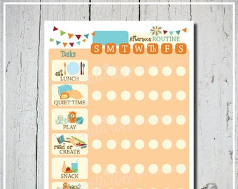 Afternoon Routine Chart with EDITABLE NAME, Printable, Daily Schedule