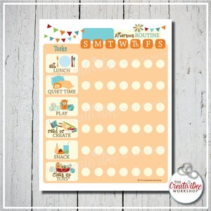 Afternoon Routine Chart with EDITABLE NAME, Printable, Daily Schedule image 1