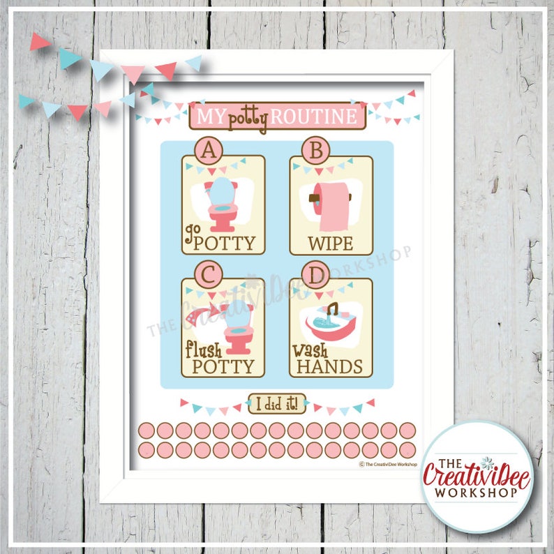 Pink Potty Training Routine Chart for Girls (digital Download) - Etsy