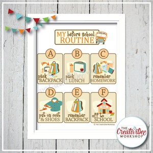 Morning, Afternoon, Bedtime, Before School and After School Printable ROUTINE Charts for Children, BUNDLE, Orange image 5