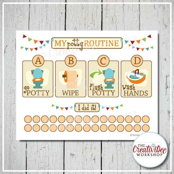 Orange Potty Training Chart | My Potty Routine (Digital PDF)