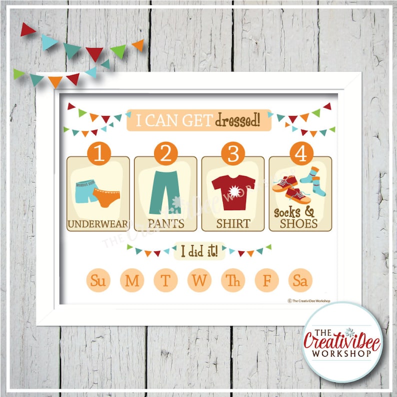 Getting Dressed Chart Steps to Get Dressed Children's Etsy
