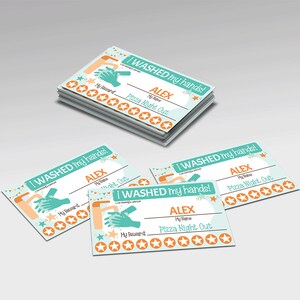 Wash My Hands Punch Cards, Editable Name and Reward, Children Incentives, Orange Printable for Kids, Routines and Learning for Toddlers