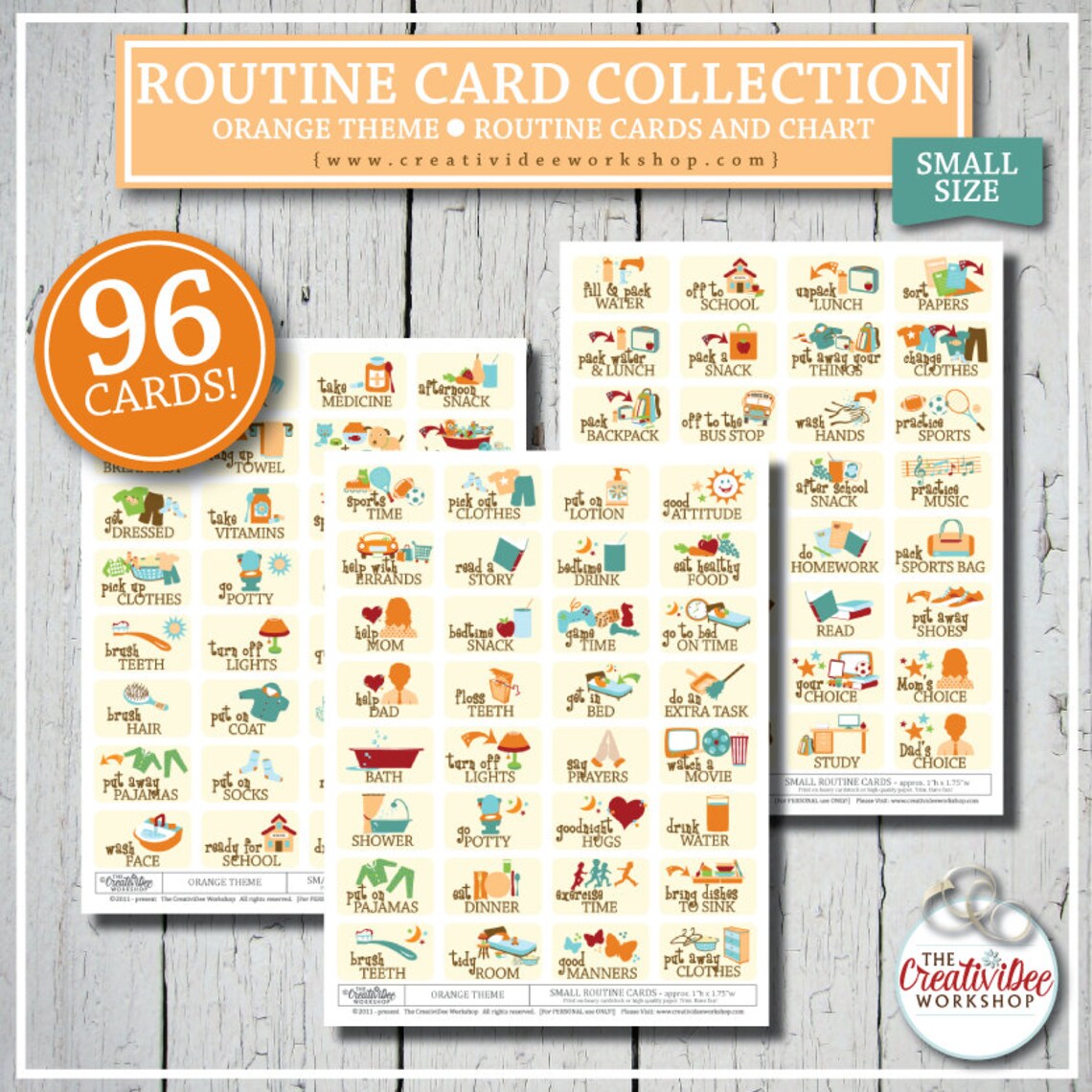 Printable ROUTINE Cards and Chart for Children 96 Total Etsy