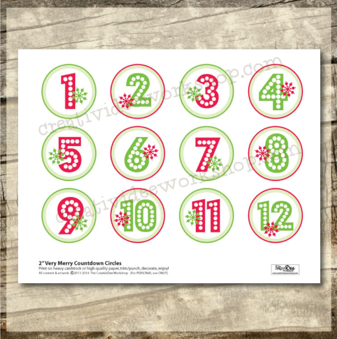 Advent Calendar or Holiday Countdown DIY Printable 24 - Etsy UK