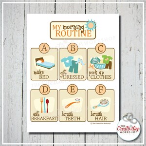 Morning, Afternoon, Bedtime, Before School and After School Printable ROUTINE Charts for Children, BUNDLE, Orange image 2