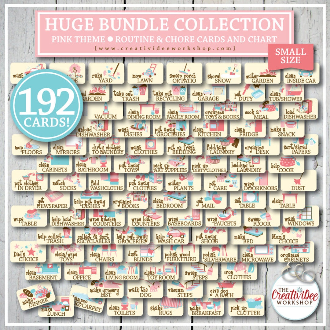 HUGE BUNDLE | 192 Printable Children's Routine and Chore Cards ...