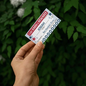 Printable Punch Card for Children, Kid's Incentives, Blue, Editable Name and Reward