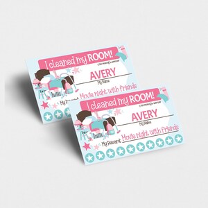 Printable Chore Punch Card for Children, Editable Name & Reward, Pink Theme, Instant Download