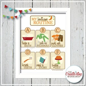 Morning, Afternoon, Bedtime, Before School and After School Printable ROUTINE Charts for Children, BUNDLE, Orange image 4