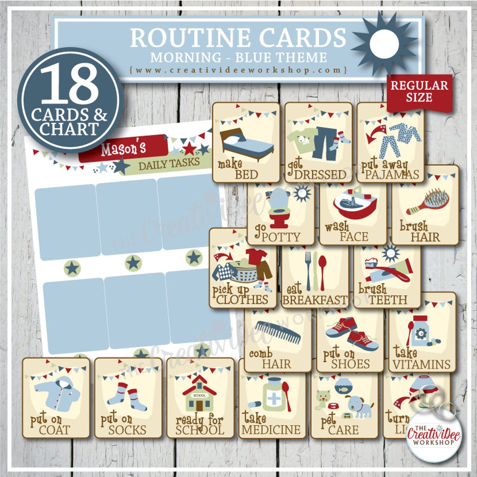 Morning Routine Cards for Children Digital Download Print at - Etsy ...