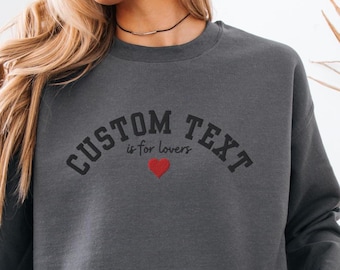 Sudadera bordada personalizada / Cuello redondo retro, regalo personalizado