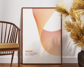 Minimalistisches Motivationsposter - "UNKNOWN" Abstrakte Linie Kunst, digitaler Download, A3 druckbare moderne Wandkunst für Büro & Mindset-Dekor