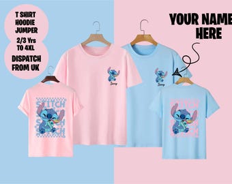 Personalised Name Stitch Kids Unisex Shirt, Disney Personalised Kids T-Shirt, Stitch Kids Sweatshirt, Personalised Stitch Hoodie