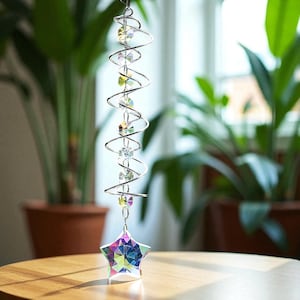 Crystal Suncatcher Silver Pendant, Colorful Crystal Sun Catcher Decoration For Garden And Window