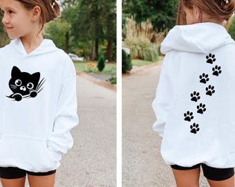 Cute Cat Kids T Shirt, Minimal Cat Graphic Tee for Toddlers and Kids, Funny Kitty Shirt, Unisex Children Cat Shirt