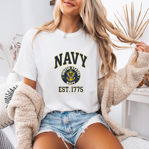 US Navy Shirt, Navy Est 1775 T-Shirt, Military Gift for Men Women, Navy Mom Dad Tee, Veteran Apparel, Boot Camp Graduation Gift