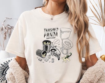 Trashed Panda Funny Drunk Raccoon Comfort Colors® T-Shirt, Raccoon Meme Tee, My Spirit Animal T-Shirt, Funny Animal Shirt Meme Graphic Tee