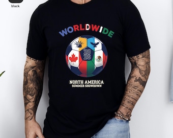 USA Canada Mexico Tee, World Soccer 2026 Shirt, USA Soccer Lover shirt,  Soccer Fan Gift, Football Unisex T-Shirt, Sport Fan Tee