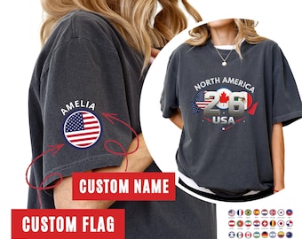Personalized World Football Tee, Football Family matching Canada Mexico USA Sport Tee, World Soccer 2026 Shirt, Unisex T-Shirt