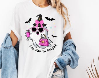 Ghost Halloween Comfort Colors® T-Shirt, Cute Girly Witch Ghost Tee, Pink Halloween Shirt, Spooky Season T-Shirt, Ghost Costume Tee