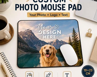 Custom Photo Mouse Pad, Personalized Mousepad, Picture Logo Desk Mat, Custom Office Gift