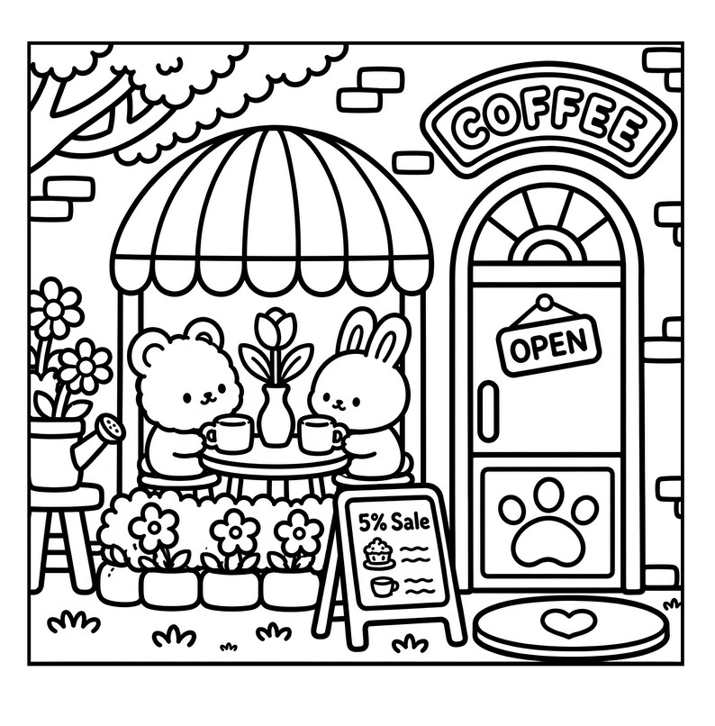 Cozy Animal Coloring Book Bold Easy Pages for Stress Relief