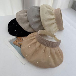 Pearl Embellished Shiny White Visor Hat for Bachelorette Party Amazon.com: Nicky Bigs Novelties Morph Bride Sun Visor with  main image 4