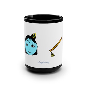 Krishna Mug, Spiritual Gift, Hindu Deity Cup, Religious Coffee Mug, Yoga Lover Tea Mug, Meditation Gift, Inspirational Quote Mug