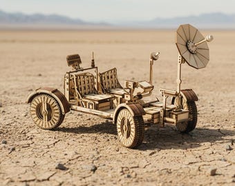Lunar Rover SVG | 3D Wood Moon Buggy Puzzle DXF | Space Exploration Model Kit | NASA Inspired Rover Laser Cut | Plywood Vehicle Vector Plan