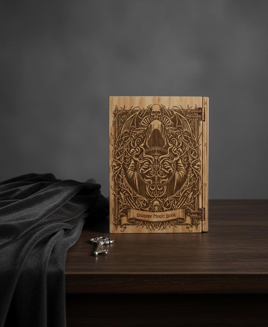 Necromancer Grimoire Book Box SVG | Gothic Skull Dice Storage (digital ...