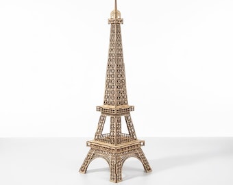 Archivo 3D de la Torre Eiffel cortado con láser – Maqueta de París de madera para armar (Descarga digital)
