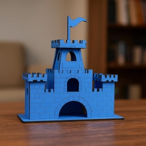 Laser Cut Castle 3D Puzzle Template – Medieval wooden Model Svg Dxf Pdf AI  glowforge, xTool, CNC Files
