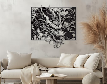 Lasergesneden bestand drakenkunst aan de muur, fantasiedecor (digitale download)