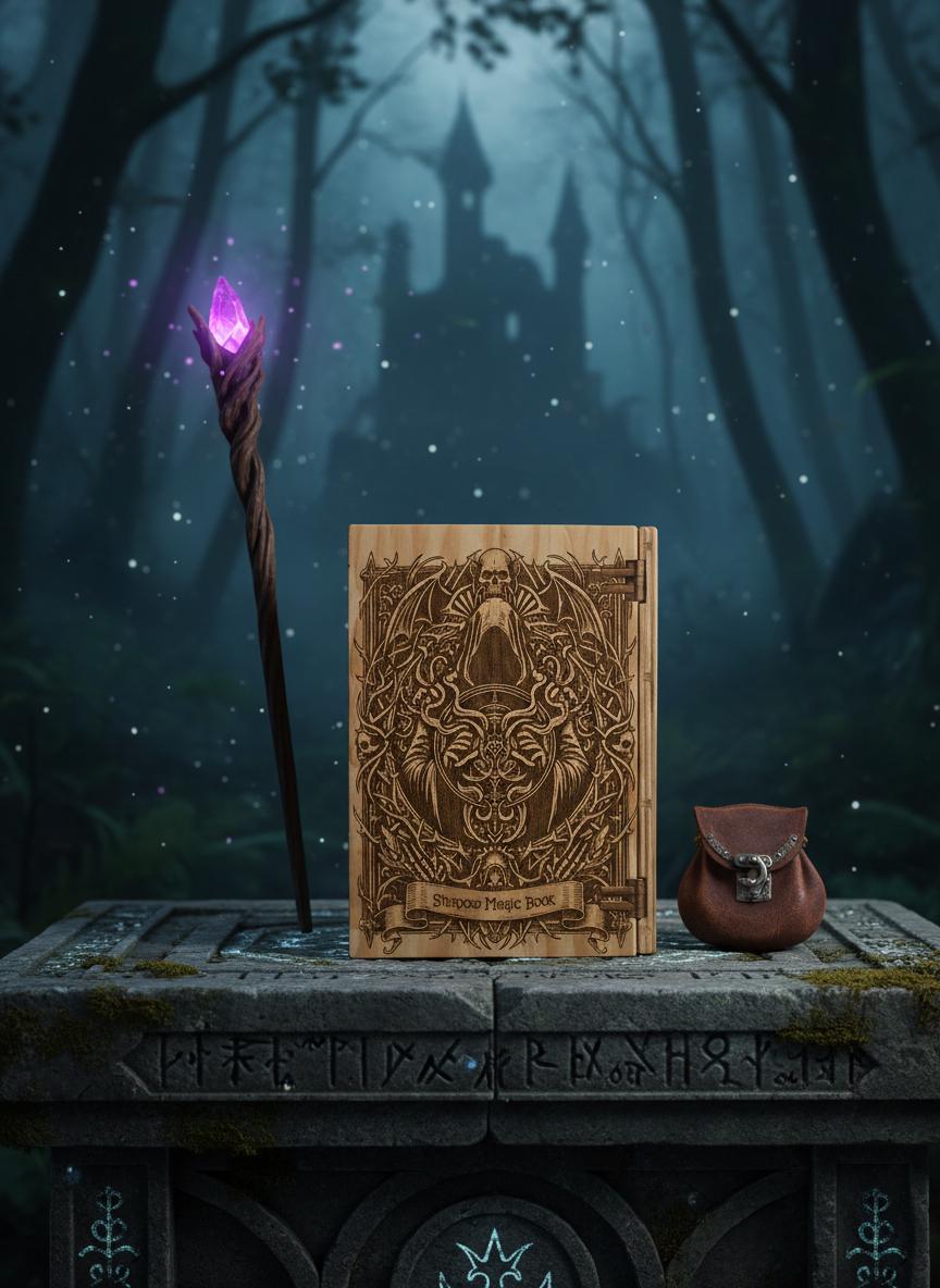 Necromancer Grimoire Book Box SVG | Gothic Skull Dice Storage (digital ...