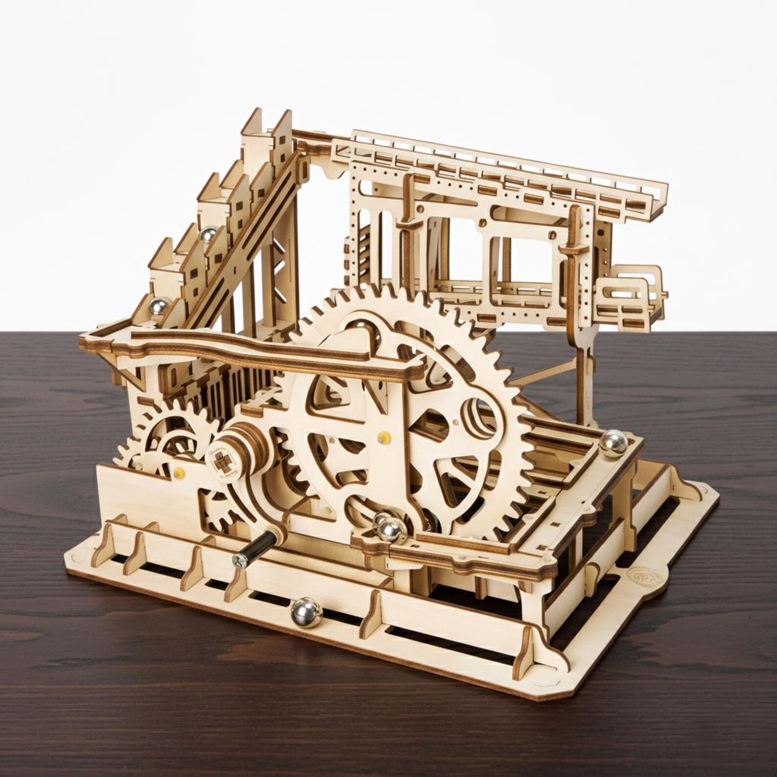 Wooden Marble Run SVG | Kinetic Art Laser Cut Files | 3D Mechanical ...