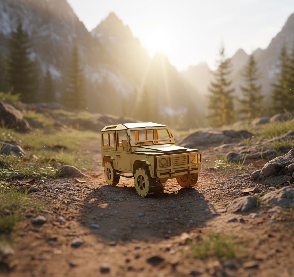 Land Rover Defender 3D Model Laser Cut File, Wooden Car SVG DXF ...