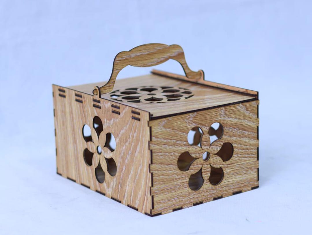 Flower Laser Cut Box SVG | Decorative Wooden Gift Box Template | Cricut ...