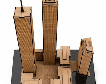 Vintage New York City World Trade Center Crystal Sculpture: NYC