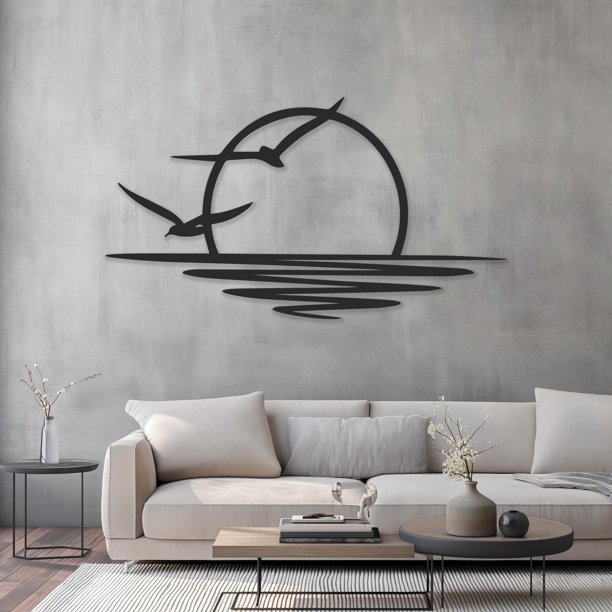 Sunset Birds Wall Art SVG Bundle – Minimalist Landscape Laser Cut