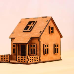Laser Cut House Model Dxf Svg Files – Wooden Miniature House Template, 3D DIY Model Kit, Digital Download for CNC & Laser Cutting