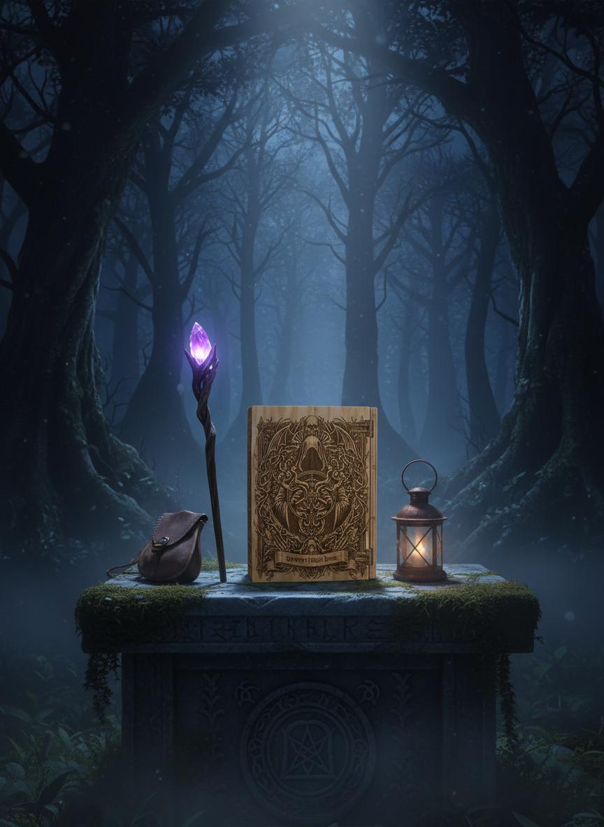 Necromancer Grimoire Book Box SVG | Gothic Skull Dice Storage (digital ...