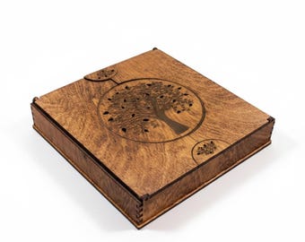 Tree of Life Engraved Wood Box SVG, Laser Cut Template (Digital Download)