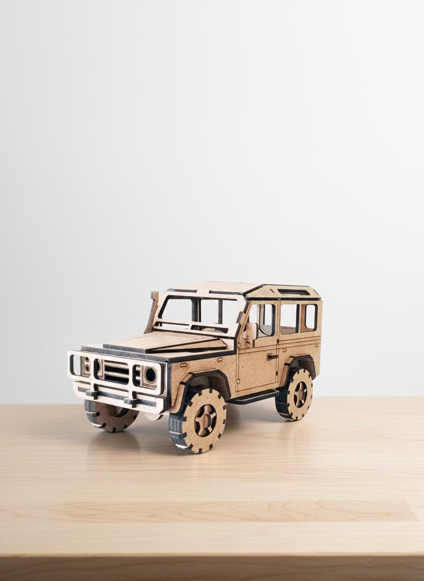 Land Rover Defender 3D Model Laser Cut File, Wooden Car SVG DXF ...