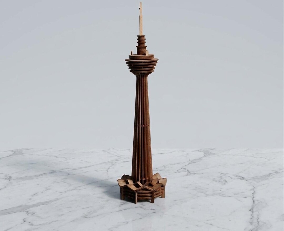 Kuala Lumpur Tower Laser Cut File, Malaysia Landmark Wooden Model