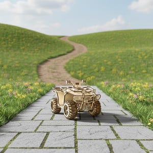 3D ATV Laser Cut Files | Quad Bike Wood Puzzle SvG | Off Road Vehicle Model DXF | DIY Mechanical Toy Plan for Glowforge | Plywood Vector image 9